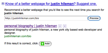 SERP edit preview